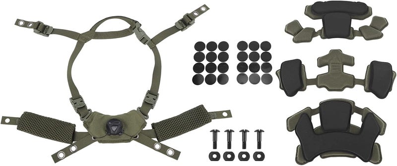 Focket Tactical Helmet Dial Suspension System Chin Strap for ACH, for MICH, for, for FMA, for EXF, Dial Liner Kit with Soft Comfortable Cushion Pads Fastening Screws Accessory (Army - Image 2